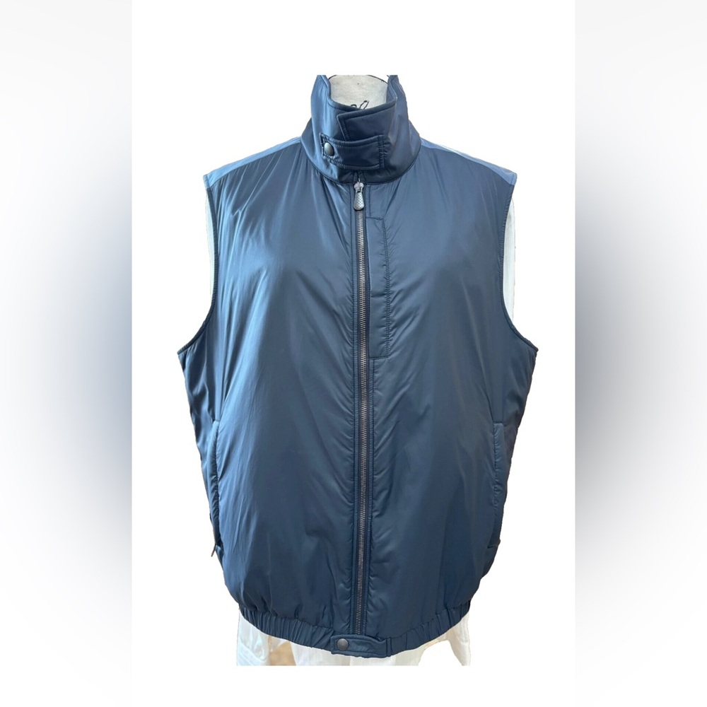 NWT Bottega Veneta Nylon Zipped Vest XL Men's Blue Gray padded Size 54